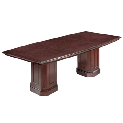 8' Boat Shape Conference Table with Pedestal Bases, 40899