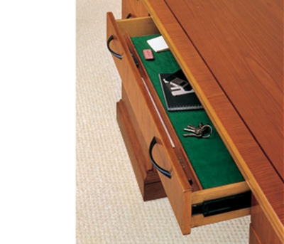 Center Drawer with luxury felt lining, built-in pencil tray.