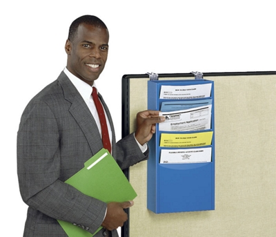 Wallmount Literature Rack with 5 Magazine Pockets