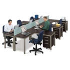 Six Station Compact L-Desk with Pedestal, CD04980 Six Station Compact L-Desk with Pedestal, CD04980