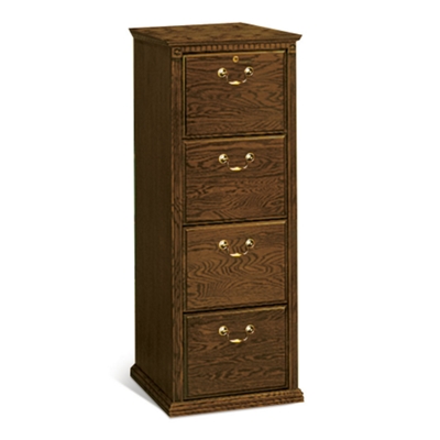 Traditional Oak Four Drawer Vertical File, 34388
