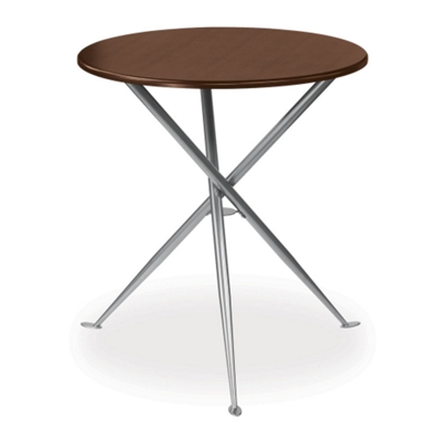 30" Round Bar Height Table with Wood Veneer Top and Tripod Base, 40874