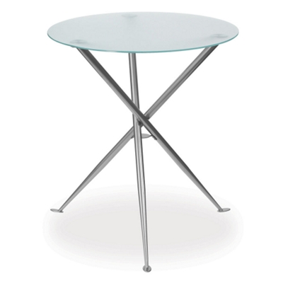30" Round Bar Height Table with Glass Top and Tripod Base, 40870