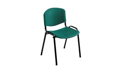 Armless Stack Chair with Oversized Plastic Seat