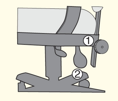 Back Adjustments: (1) Back Height, (2) Back Angle