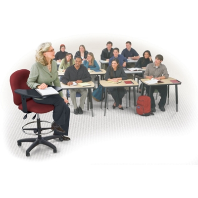 Tablet Arm Stool provides flexibility to work anywhere