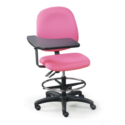 Mid-Range Tablet Arm Stool in Pink Vinyl, 56557