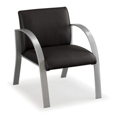 400 lb. Capacity Heavy Duty Curved Arm Vinyl Guest Chair, 75345