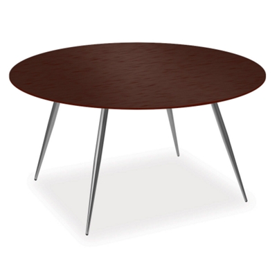 42" Round Table with Wood Veneer Top and 4-Post Legs, 40879