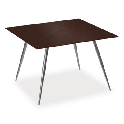 36" Square Table with Wood Veneer Top and 4-Post Legs, 40878
