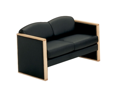 Vinyl Reception Loveseat with Arms, 53416