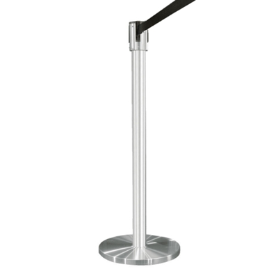Crowd Control Post In Satin Aluminum with 7' Strap, 85000