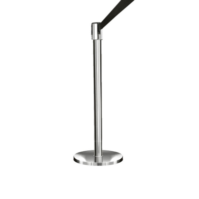 Crowd Control Post In Mirror Chrome with 12' Strap, 85008
