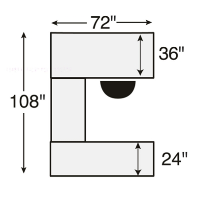 Desk can be set up with a left or right return.