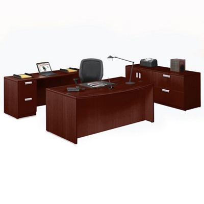 Bow Front Desk shown in room scene