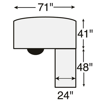 Desk can be set up with a left or right return.