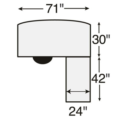 Desk can be set up with a left or right return.