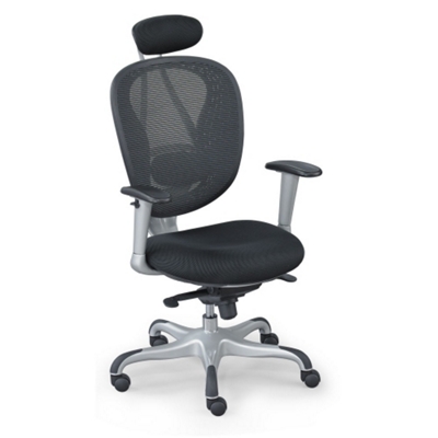 Mesh Chair with Headrest and Titanium Finish Accents, 50737
