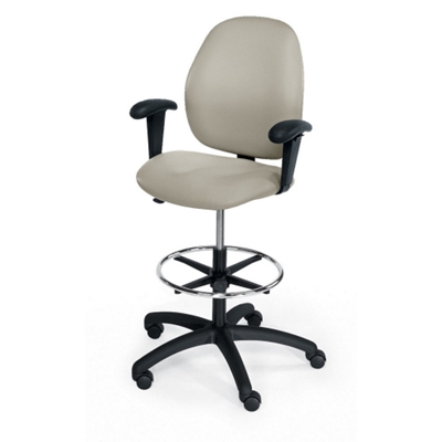 Vinyl Mid-Back Drafting Stool with Arms, 56377