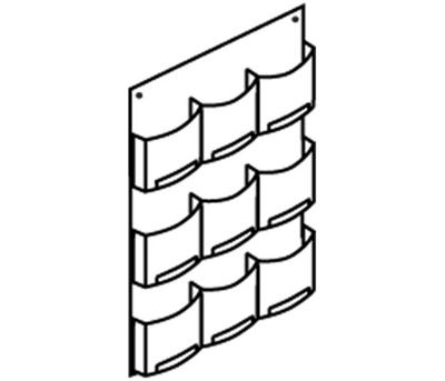 Clear Plastic Nine Pocket Magazine Rack