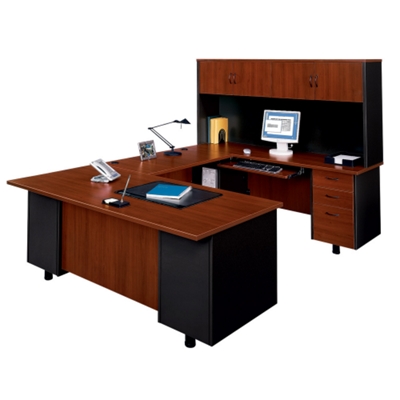 U-Desk with Right Bridge and Hutch, 15267