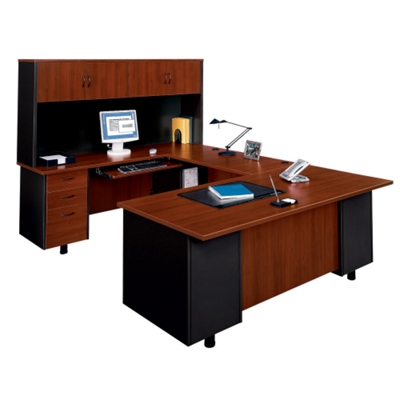 U-Desk with Left Bridge and Hutch, 15268