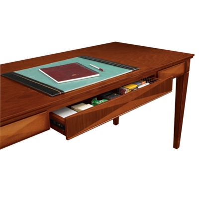 Desk drawer doubles as supply drawer or keyboard tray