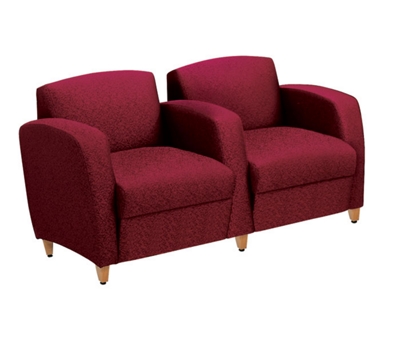 Reception Two Seat Sofa with Arms in Standard Fabric, 53463