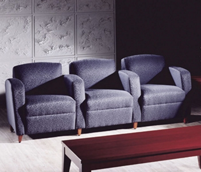 Reception Three Seater  with Tapered Arms in Standard Fabric, 53464