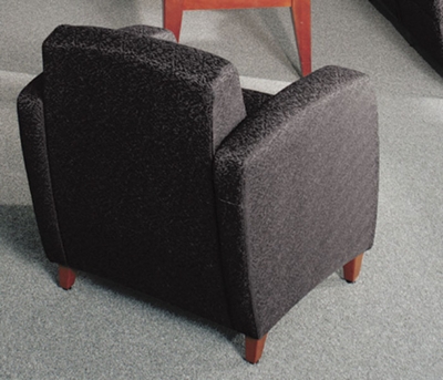 Reception Chair with Tapered Arms in Print Fabric, 53474
