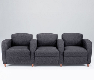 Reception Three Seater with Tapered Arms in Print Fabric, 53476