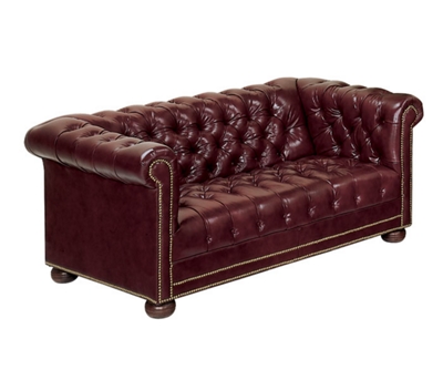 Leather Reception Loveseat with Arms, 53545