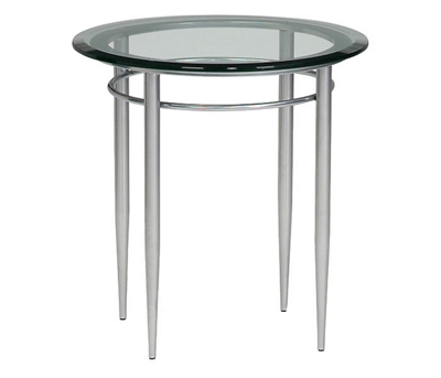 End Table with Round Glass Top
