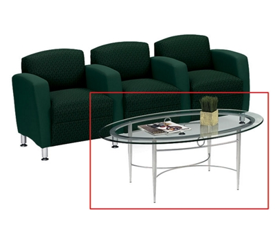 Coffee Table with Oval Glass Top