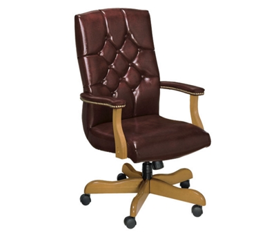 Traditional Vinyl High Back Chair