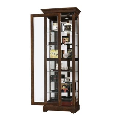 View of Cherry Display Cabinet with Sliding Door Open