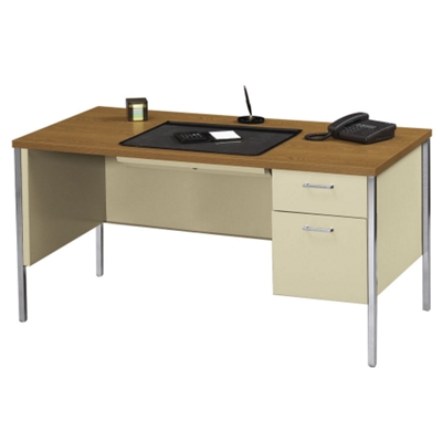 66 x 30 Single Pedestal Steel Desk