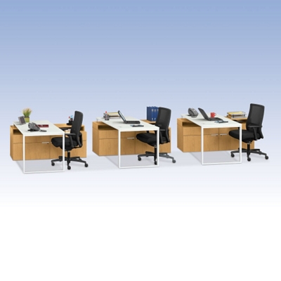 Voi Three Piece Compact L-Desk Set, 13411