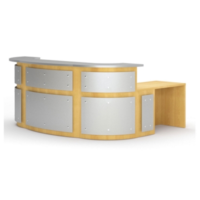 Stunning Curved Reception Station with Aluminum Accents, 75208