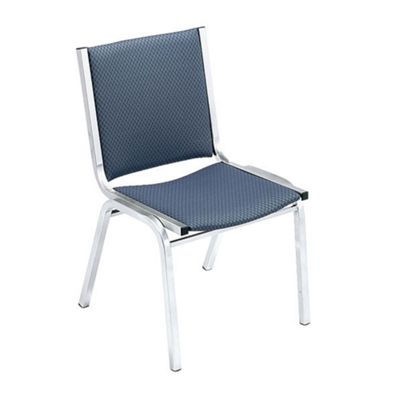 Armless 1" Designer Fabric Chrome Stack Chair, 50733