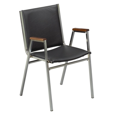 Stack Chair with Arms 1" Vinyl Seat, 51222