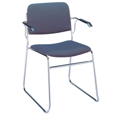 Chrome Sled Base Stack Chair with Arms, 51306