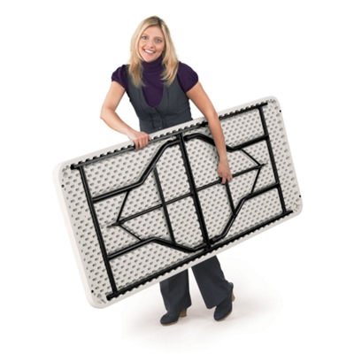 Lightweight tables can be easily carried by one person.