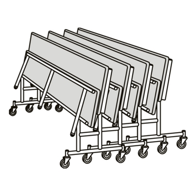 Folded benches nest.