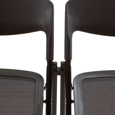 Chairs gang with standard ganging clips