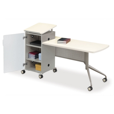Inside View of Mobile Instructors Station with Storage Door Open.
