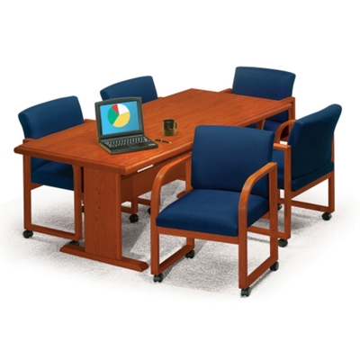 Room scene of chairs with conference table