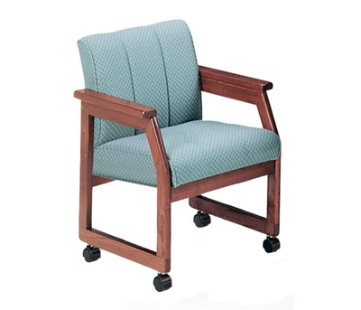 Fabric Guest Chair with Arms and Casters