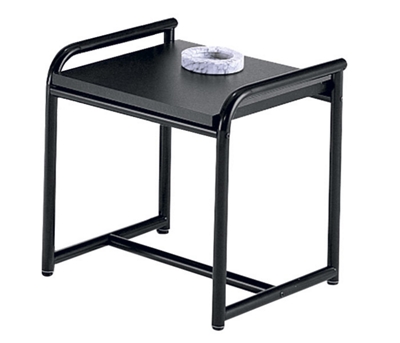 Black End Table with Tubular Steel Frame