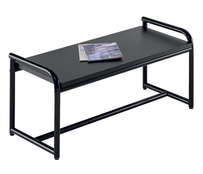 Black Coffee Table with Tubular Steel Frame